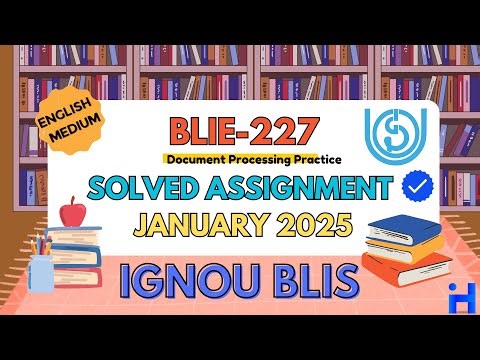 BLIE-227 Solved Assignment January 2025 || IGNOU BLIS Solved Assignment 2025