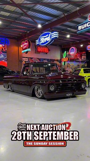 SEVEN82MOTORS Auctions on Instagram: "🔥The Uni-Corn!🔥 One of One Hand Build Custom SWB Uni-Body 1966 Ford RHD Pick Up Truck Headlines in our September 28th Live stream Auction. . FEATURES: "The Uni-Corn" The Truck That Never Was! - One of one custom built F100 to look like a factory SWB unibody - Right hand drive - Painted in Candy Apple Red - Built 521ci big block Ford V8 engine - Aluminium heads and Holley Sniper fuel injection - Built Turbo 700r automatic transmission - Race Products floati