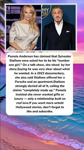 Pamela Anderson Exposes Stallone’s Shocking “Number One Girl” Offer #shorts