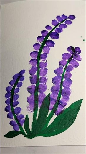🌸 Q-Tips Lilac Flower Painting | Easy One Stroke Art for Beginners #shorts #art #drawing #acrylic