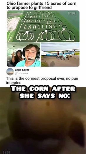 When You Spend 15 Acres on a Proposal 💀🌽 #Shorts
