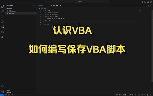 认识VBA，如何编写保存VBA脚本?