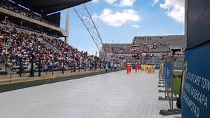 Section 2 finale, Athlone Stadium: die vibe is mos next level! Carnival Boys vat nou die stage met hulle Juvenile Combined Chorus. Hou vas, dis Klopse tyd! #kkka2026 #kaapseklopse2026 | Cape Town Street Parade
