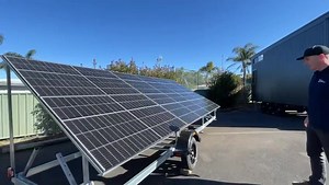 Are you setting up an off grid tiny home? Check out our 6 x 390w panel solar trailer with 7.1kw lithium battery bank, 3000w inverter and auto or manual generator. This technology gives you power, the flexibility to move with the changing seasons and back up juice in lingering bad weather! Priced at $20,400 (manual generator), $23,400 (auto generator) #designerecotinyhomes #solarpower #ecofriendly #offgrid #tinyhome #offgridtinyhome | Designer Eco Tiny Homes