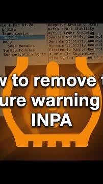 How to reset tyre warning on e60/e61 with INPA