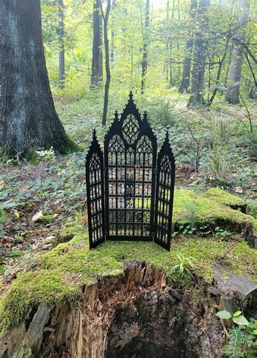 21" Gothic Window Jewelry Stand – Cathedral Black Wooden Display - Etsy