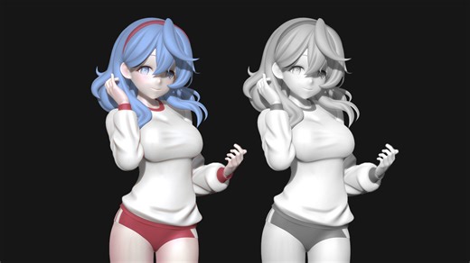【zbrush雕刻】性感动漫女性人物建模制作教程，适合小白学习的手办案例