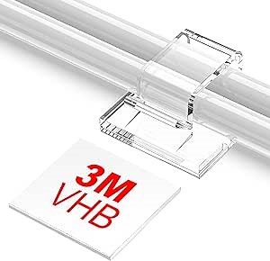 Adhesive Cable Clips Cord Organizer Clear (45 PCS, Large), Outdoor Light Clips for Christmas String Lights, Wall Wire Holder Clips for Ethernet Cable Management Under Desk, Led Light Hooks