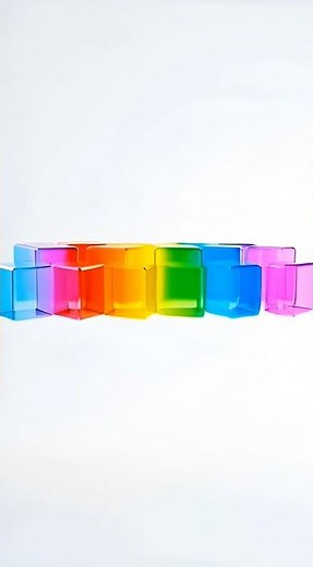 Rainbow Glass Cubes