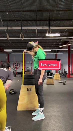I love box jumps. May not be the strongest but your girl can jump. #boxjumps #crossfit #gymtok #almost40