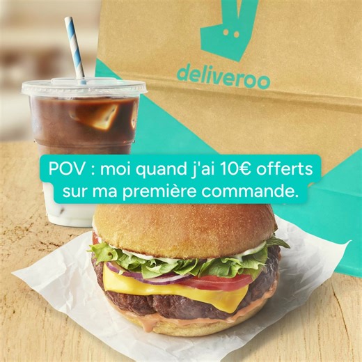 Profitez de 10€ offerts sur votre première commande. Retrouvez le code directement dans l’appli. Conditions générales applicables sur https://deliveroo.fr/fr/terms | Deliveroo