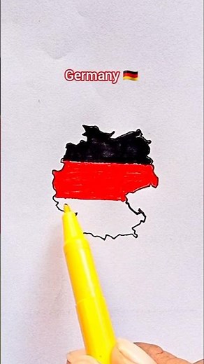 Draw Flag Map of Germany 🇩🇪 #germany