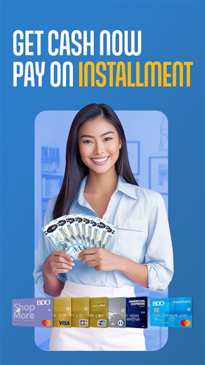 Use your BDO Credit Card to get extra CASH for as low as 0.48% monthly add-on rate, up to 24 months term. PLUS, pay up to 2 months later! Ways to avail: - Log-in to your BDO Pay App, tap Installment Offers> Cash Installment - Visit the BDO Website> Deals, search Rate Flash, click AVAIL NOW - Visit any BDO branch nationwide. Promo runs until October 31, 2025. Terms & Conditions and fees apply. DTI231373 No BDO Credit Card yet? Apply now! For details, visit www.bdo.com.ph/credit-cards | BDO Uniban