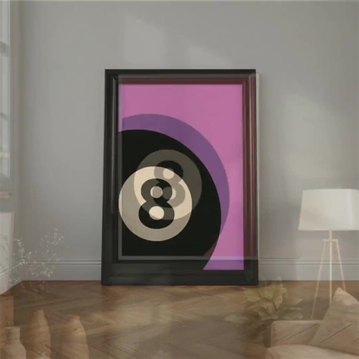 Minimalist 8 Ball Poster | Modern Billiards Wall Art - Etsy