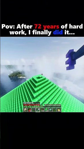 I Built a Pyramid Using the Rarest Blocks in Minecraft! 💚😱 #Shorts