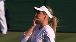 Look at what it means 🙌 Donna Vekic produces a stunning fightback against Sloane Stephens 4-6, 7-5, 6-4 to advance to the third round 👏 #Wimbledon | Wimbledon