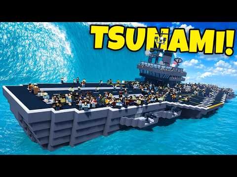 Tsunami SINKS an Aircraft Carrier With Thousands Aboard! (Water Physics)
