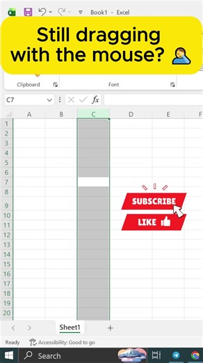 • «کلید جادویی اکسل(انتخاب سطر و ستون) ✨ Excel’s Magic Shortcut(select row & columns)