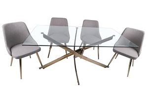 [Hot Item] Modern Restaurant Luxury Tempered Glass Square Dining Table