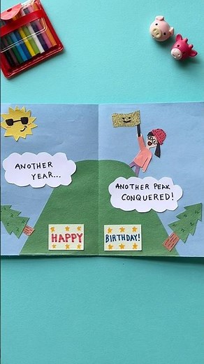 How to Make a Handmade Birthday Card for hiking lovers 🎂🏔️