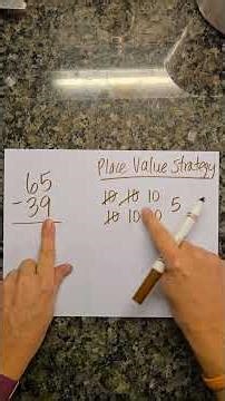 2 digit subtraction with borrowing using place value strategy #2ndgrade #placevalue #borrowing