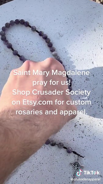 The St Mary Magdalene rosary was a special request. The customer later added a St Oio and St Pius X medal. Check out my Etsy shop for more! #ourladyoftherosary #blessedmother #ourladyoffatima #ourladyofguadalupe #catholic #catholicism #catholiclife #catholicbusiness #catholicfamily #catholictiktok #rosary #rosarymaker #rosaries #praytherosary #praytherosaryeveryday📿🙏✝️ #jesus #sacredheart #immaculateheartofmary #rosarybeads #saintmarymagdalene #saintbenedict #crucifix #catolico #catholics #the