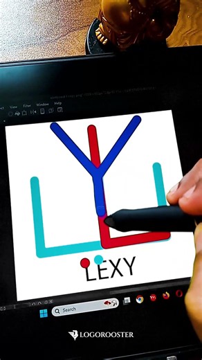 LEXY Signature Name Logo Design 🔥 | Procreate Typography Process #namelogo #logo #logodesign
