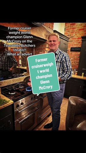 What an advert for us, former cruiser weight world champion Glenn McCory on the Teasdales Butchers steaks #meat #butcher #worldchamp #boxer #glennmccrory
