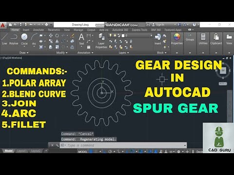 Gear 2d Drawing with Dimensions