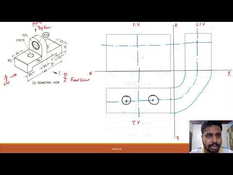 KTU-Engineering Graphics-Module-5: Conversion of pictorial views to orthographic views-problems-5