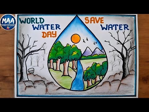 Save Water Project Drawing | World Water Day Drawing | Importance Of Water Drawing #savewater #art