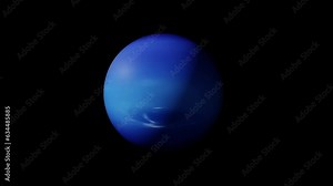 Planet Neptune with alpha channel overlay view from outer space 3d render. Solar system planets concept, sci-fi, space exploration and discovery of habitable terrestrial planets