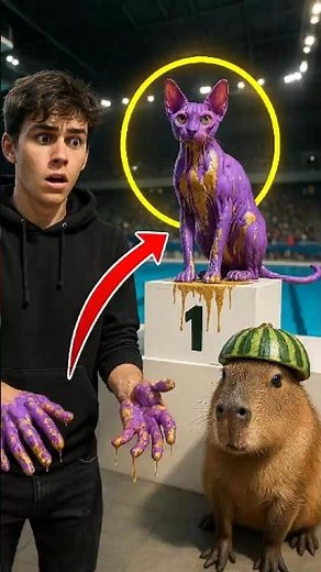 Cappy discovers the cheating golden cat in the pool