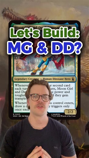 ScottNoMana on Instagram: "Moon Girl and Devil Dinosaur?! Wizards are really pulling out some niche hits for the new Marvel set - super keen to build this commander, I’m back on my Simic nonsense after a long hiatus and it feels GOOD to have 20 lands on turn 5 and make a bunch of scutes an all that jazz 🌲💧 these two are more artifact focused, but with Aloy and a few other big hits being printed recently we can definitely make it work! #mtg #magicthegathering #commander #edh #MTGxMarvel"