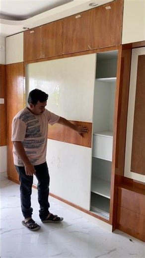 Modern Sliding Wardrobe Design 😍 | Space Saving Wardrobe Ideas #shortsfeed #wardrobedesign #viral