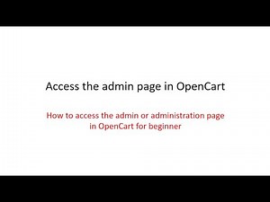 opencart#001 How to access the admin page in opencart for beginner