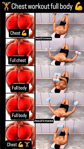😱Floor Dumbbell Chest Workout (No Bench Needed) 💪 #dumbbells #chestworkout