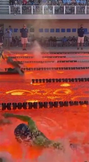 They Turned the Olympic Pool Into LAVA 😱🔥 #shorts