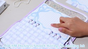 100 Sheets Blue Bow A5 Refill Papers for Planner Insert Binder, Thick Loose Leaf Paper, 120GSM 6 Hole Journal Fillers for A5 6 Ring Binder Notebook Diary Budget Personal Organiser Graduation