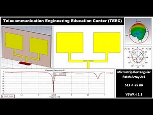 2,45 GHz Microstrip Rectangular Patch Array 2x1 | CST Antenna Design