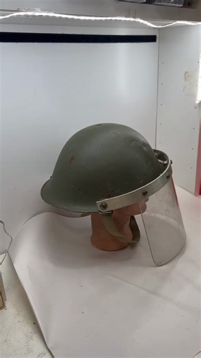 A rare item that we don't get into stock very often! A Mk4 riot shield helmet. This pattern was in used during the Irish Troubles in Northern Ireland. This example is very complete #northernireland #thetroubles #ireland #britisharmyireland #riot | The Militaria Shop
