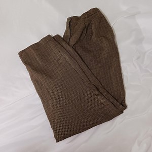 David N Women's Brown  Pants Houndstooth Tweed