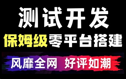 【最新完整】测试开发全套视频教程，从零搭建自动化测试平台，一套打通！