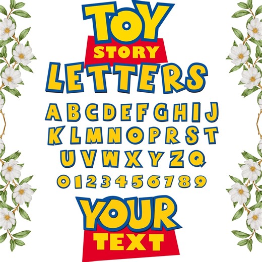 Cartoon Toy Story Font Letters Alphabet | Cricut Clipart SVG File Plus PNG and TTF - Etsy