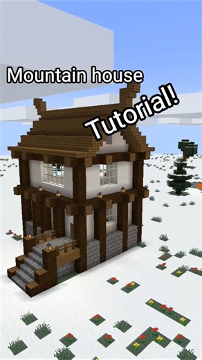 Minecraft Mountain House tutorial! #buliding #minecraft #trend #viral #gaming #minecrafttutorial