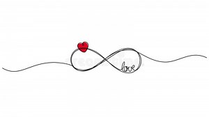 Animated Continuous Single Line Drawing of Infinity Symbol with Word LOVE and Heart Shape Stock Video - Video of handwriting, love: 280403313