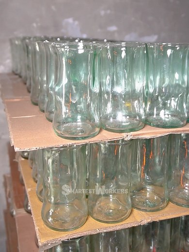 Recycling Glass Bottles into Water Glass: Factory Process