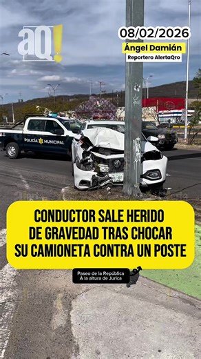 🚨🚨El conductor de una camioneta sufrió una lesión en la cabeza tras un fuerte accidente registrado la tarde de este domingo sobre Paseo de la República