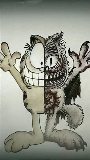 Creepy Garfield Transformation 😱 | Horror Drawing Step By Step #shorts #art #drawing