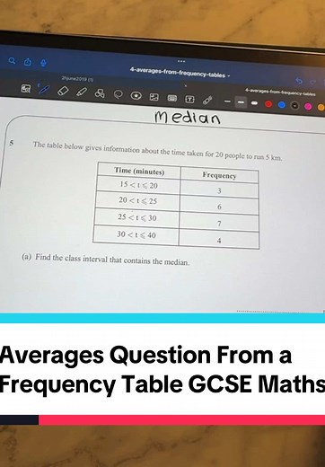 Averages in Frequency Tables for GCSE Maths Exam 2025
